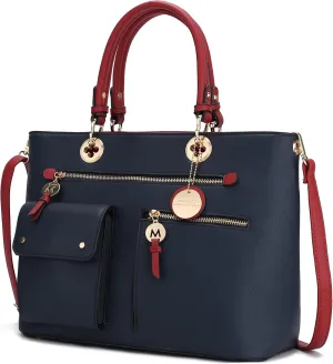 MKF Collection Satchel Bag for Women’s Vegan Leather Crossbody Bag Handbag Top-Handle Purse by Mia K