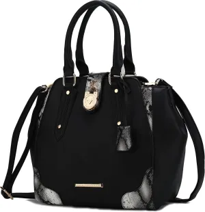 MKF Collection Satchel Bag for Women’s, Vegan Leather Crossbody Handbag Top-Handle Purse