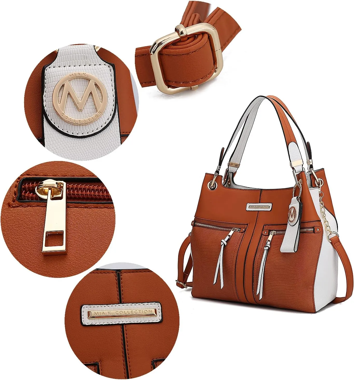 MKF Collection Tote Bag for Women, Vegan Leather Shoulder Bag Handbag Lady Fashion Top Handle Satchel Bag by Mia K