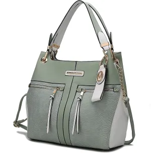 MKF Collection Tote Bag for Women, Vegan Leather Shoulder Bag Handbag Lady Fashion Top Handle Satchel Bag by Mia K