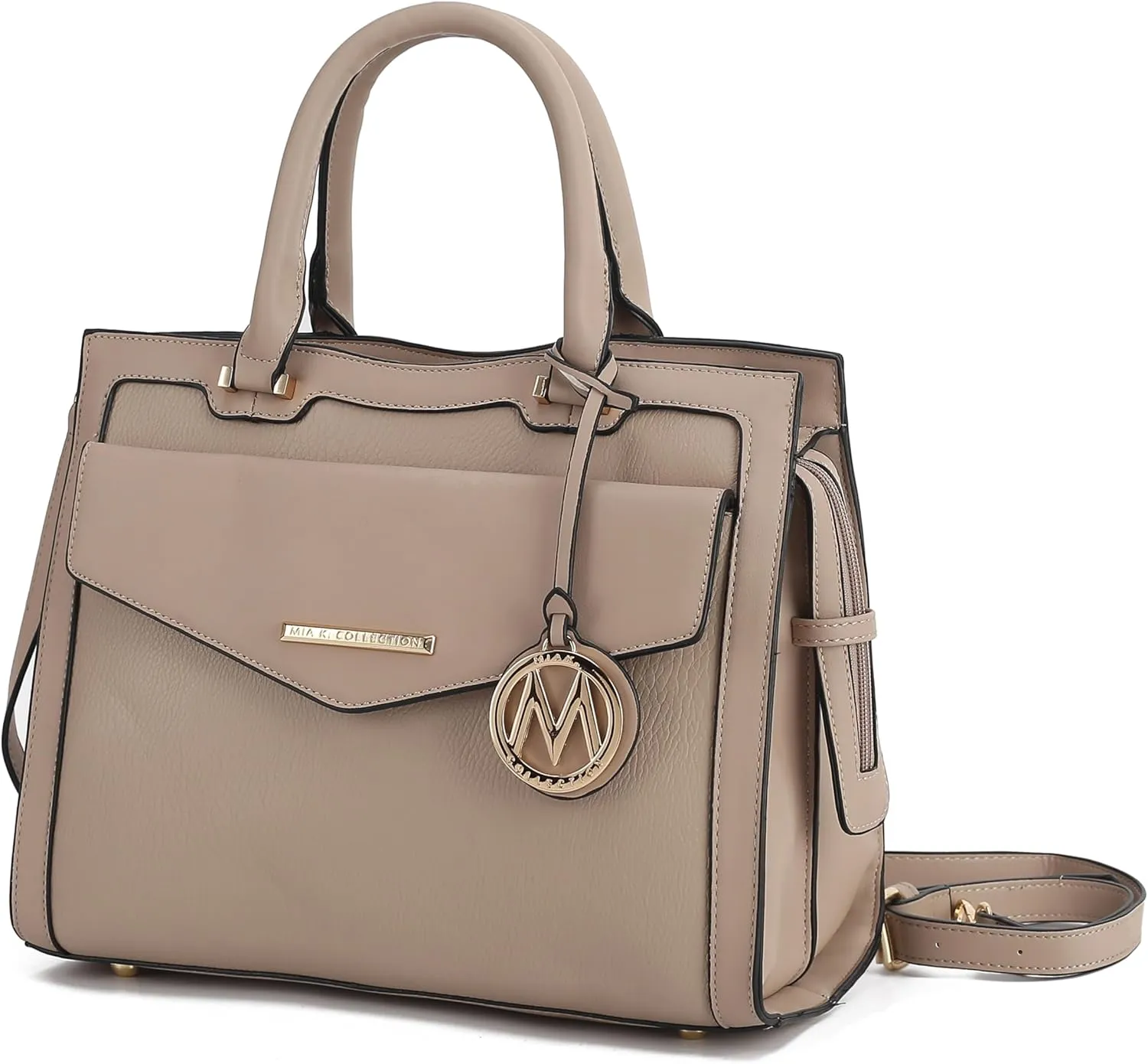 MKF Collection Women's Shoulder Bag, PU Leather Purse, Satchel Bag Crossbody Strap, Top Handle Large Handbag by Mia K