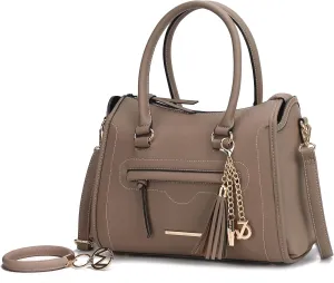 MKF Collection Women's Shoulder Bag, PU Leather Purse, Satchel Bag Crossbody Strap, Top Handle Large Handbag by Mia K