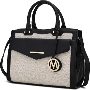 MKF Collection Women's Shoulder Bag, PU Leather Purse, Satchel Bag Crossbody Strap, Top Handle Large Handbag by Mia K