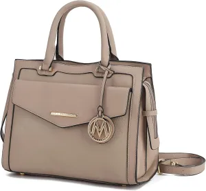 MKF Collection Women's Shoulder Bag, PU Leather Purse, Satchel Bag Crossbody Strap, Top Handle Large Handbag by Mia K