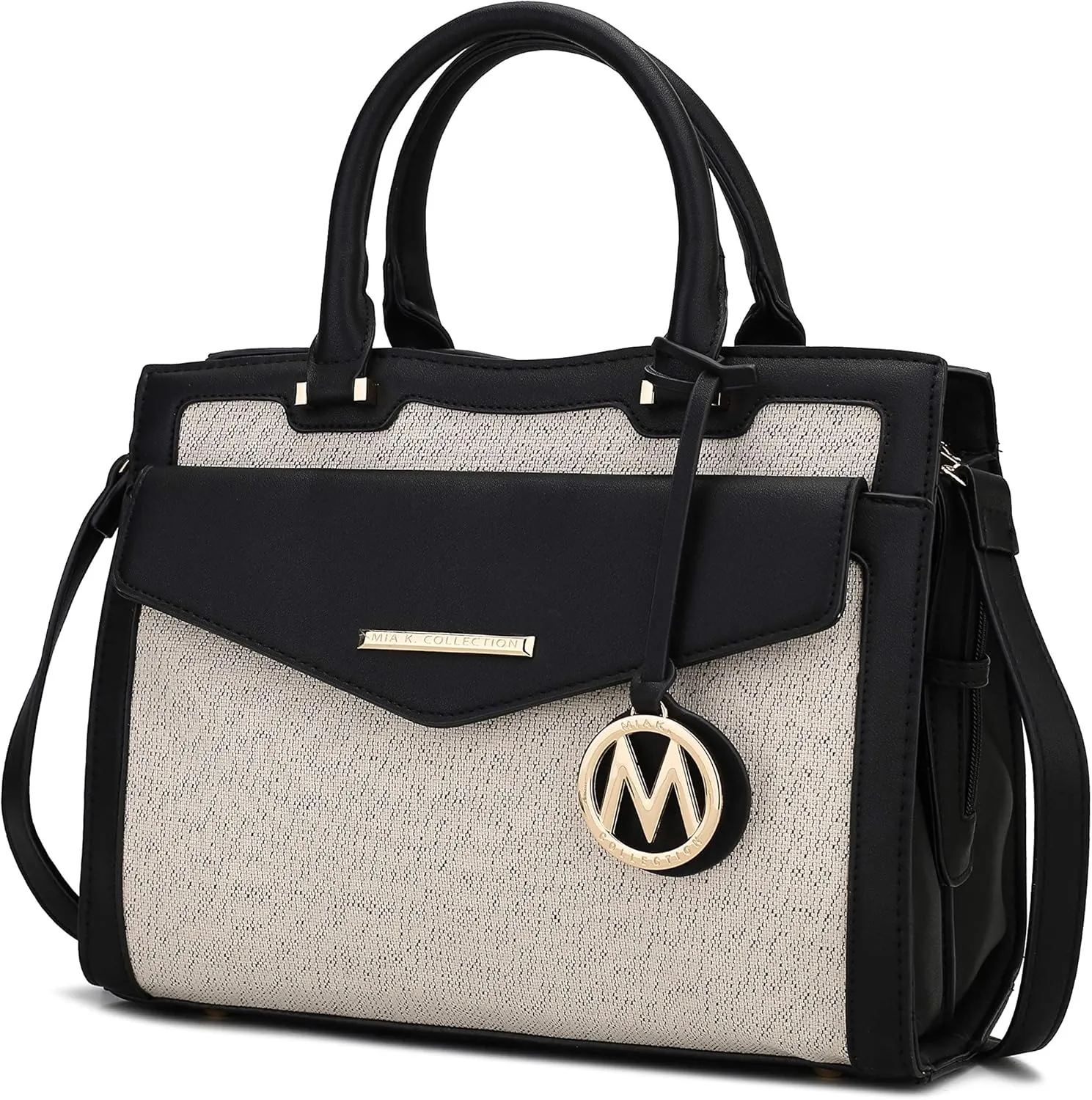 MKF Collection Women's Shoulder Bag, PU Leather Purse, Satchel Bag Crossbody Strap, Top Handle Large Handbag by Mia K