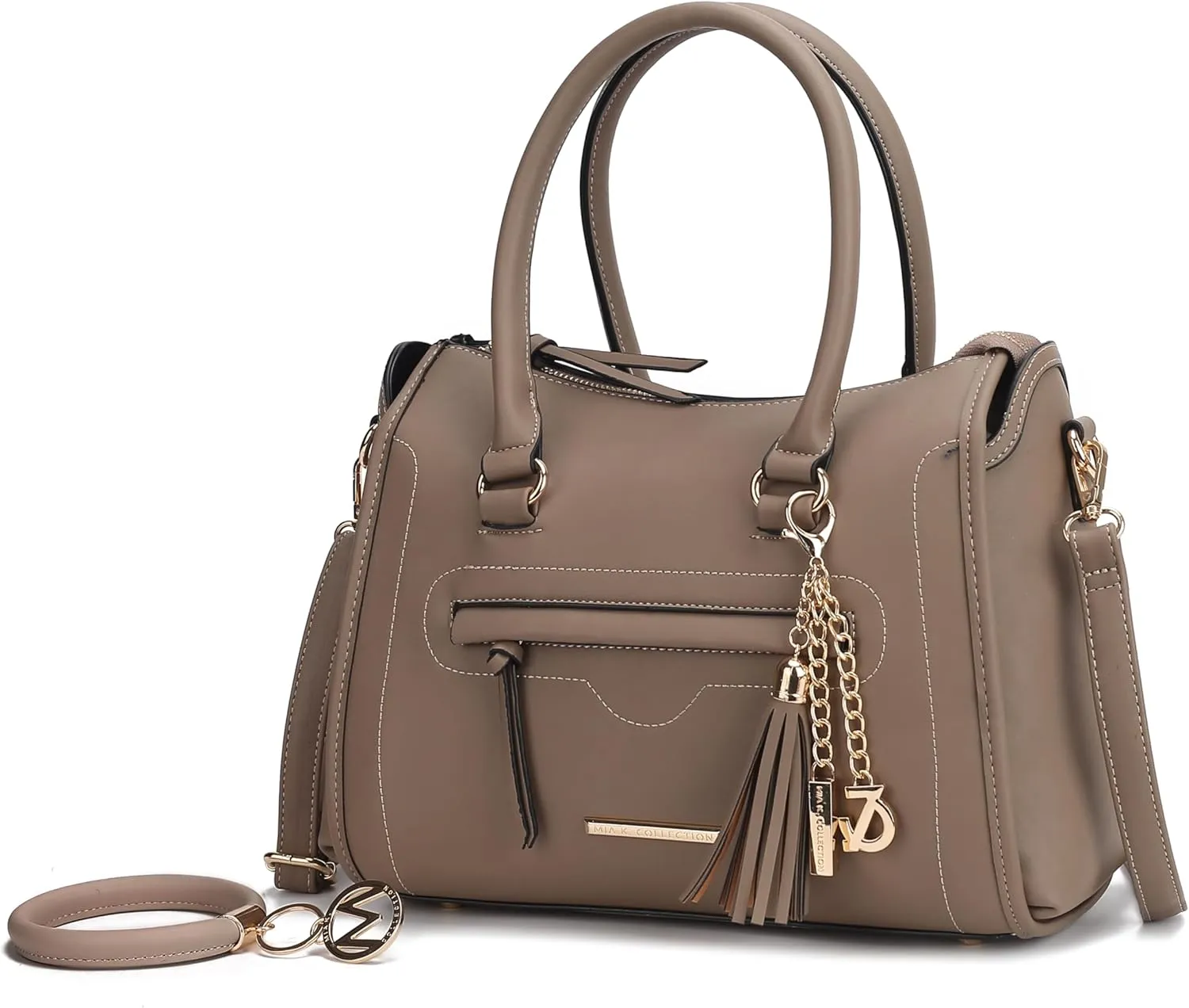 MKF Collection Women's Shoulder Bag, PU Leather Purse, Satchel Bag Crossbody Strap, Top Handle Large Handbag by Mia K