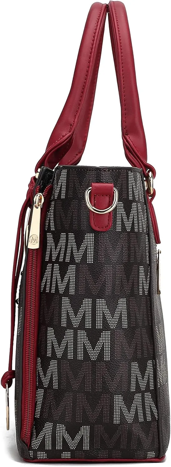 MKF Crossbody Shoulder Bag for Women – PU Leather Top Handle Pocketbook – Roomy Tote Satchel Handbag Purse M Charm