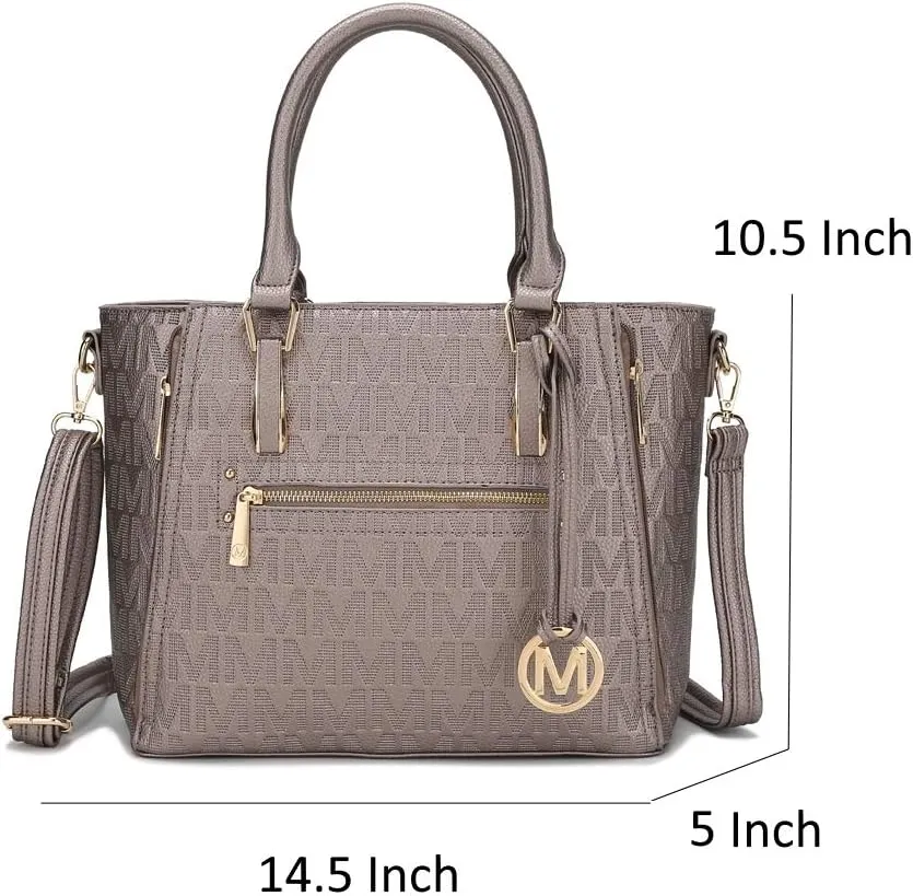 MKF Crossbody Shoulder Bag for Women – PU Leather Top Handle Pocketbook – Roomy Tote Satchel Handbag Purse M Charm