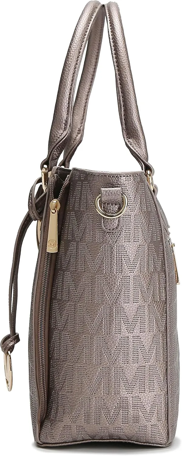 MKF Crossbody Shoulder Bag for Women – PU Leather Top Handle Pocketbook – Roomy Tote Satchel Handbag Purse M Charm