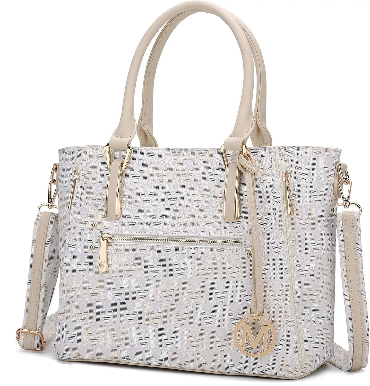 MKF Crossbody Shoulder Bag for Women – PU Leather Top Handle Pocketbook – Roomy Tote Satchel Handbag Purse M Charm