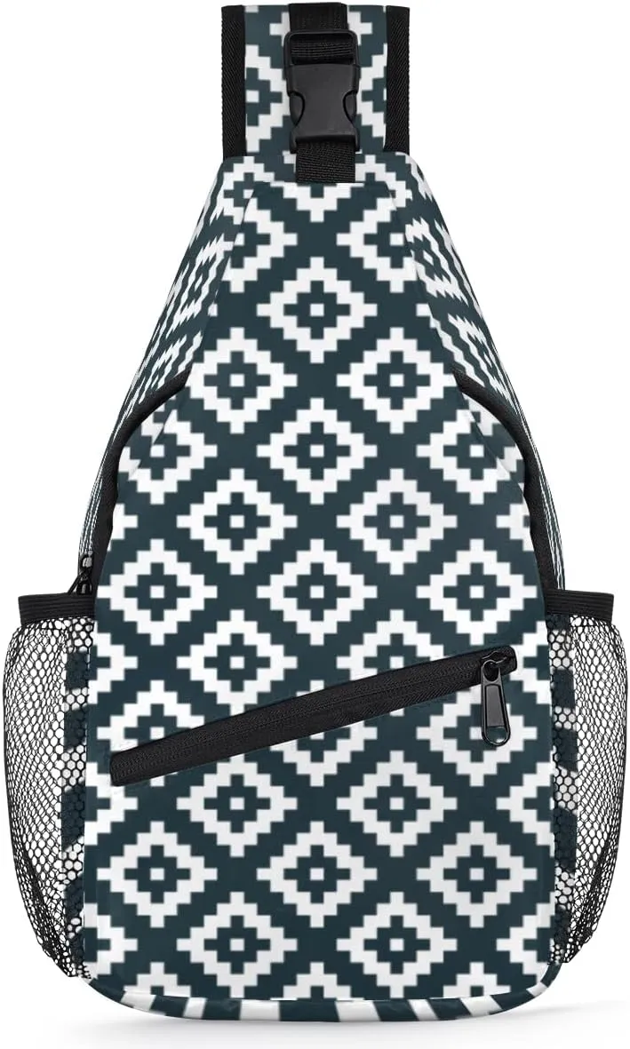 Modern Scandinavian Pattern Sling Bag for Women Men Crossbody Sling Backpack Shoulder Bag Chest Bag Daypack for Travel Hiking Outdoor