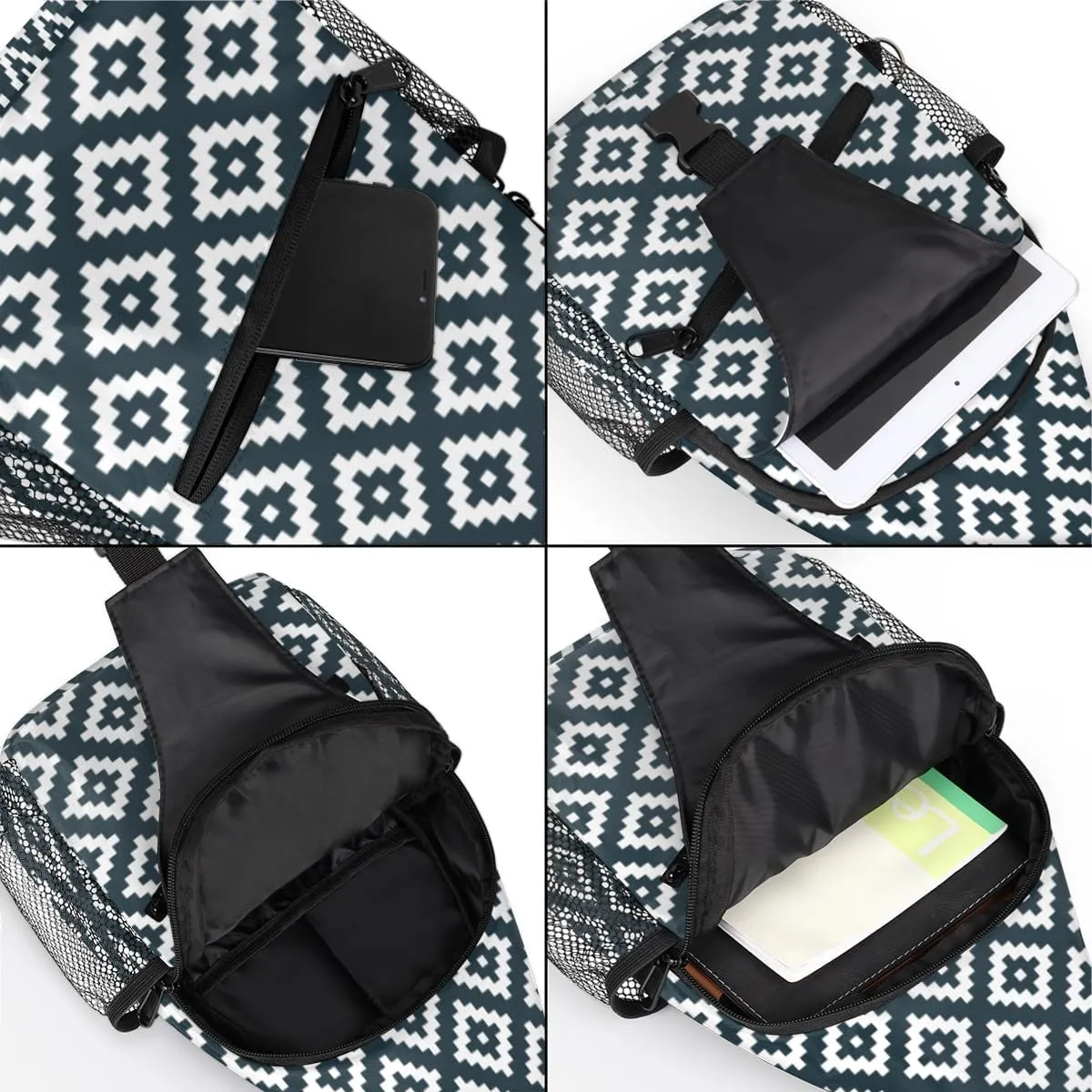 Modern Scandinavian Pattern Sling Bag for Women Men Crossbody Sling Backpack Shoulder Bag Chest Bag Daypack for Travel Hiking Outdoor