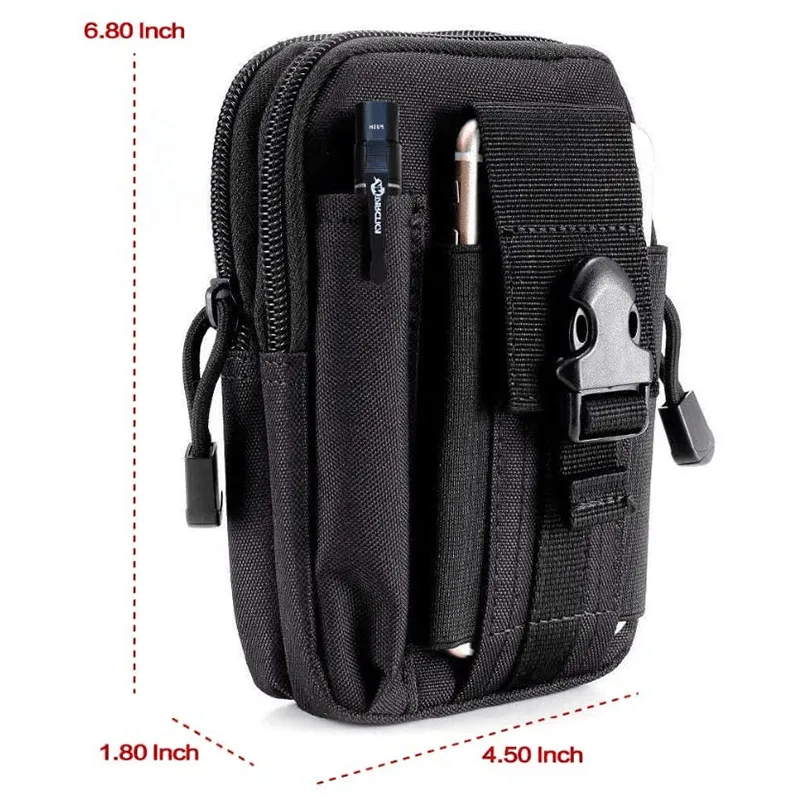 Molle EDC Tactical Pouch Waist Bag with Cell Phone Holster