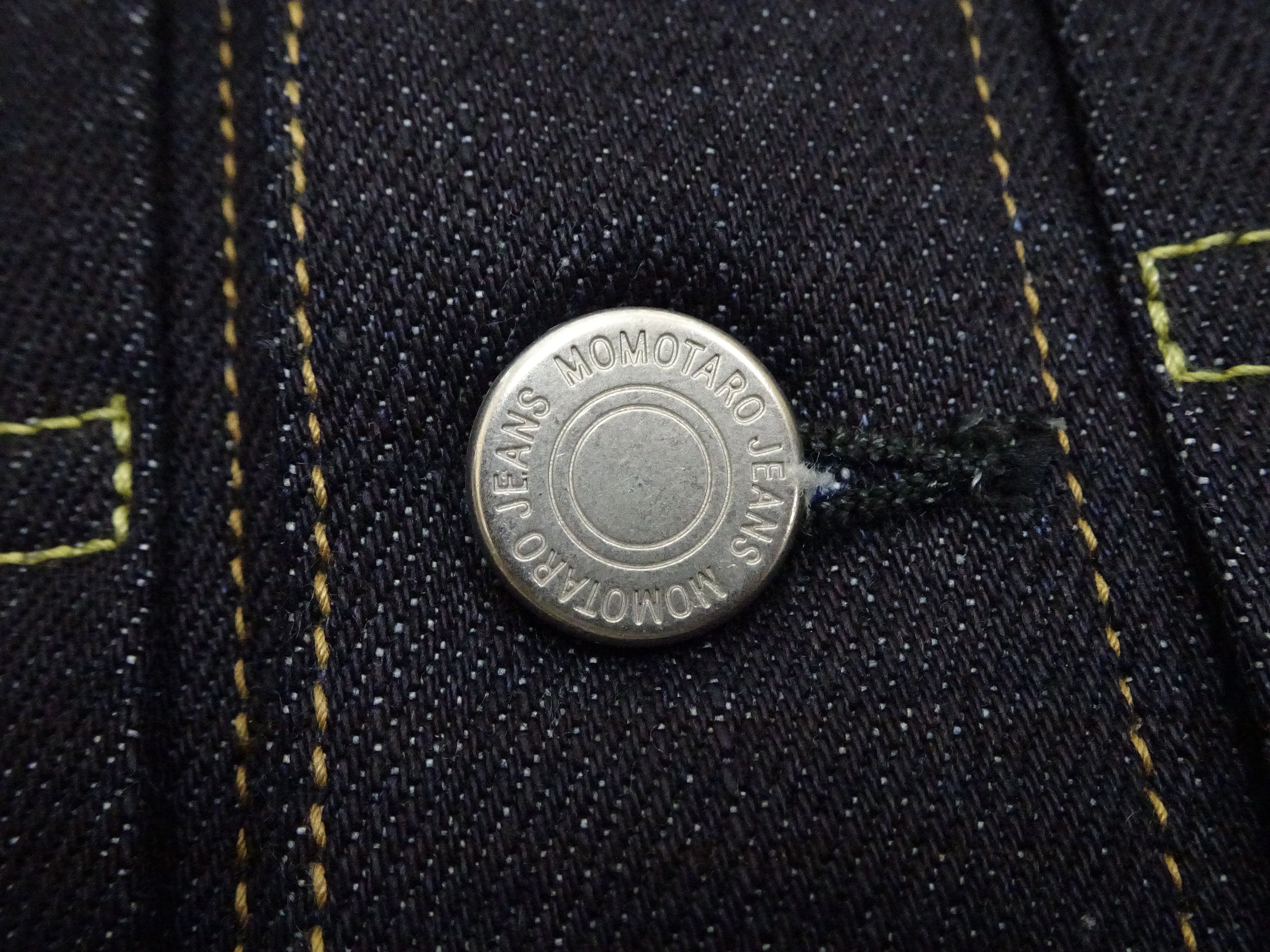 Momotaro Jeans Denim Jacket #002 Men's 1953 Type 2 Style 14.7oz. Zimbabwean Cotton Deep Indigo Denim Jean Jacket MMGJ0002 Sanforized, Unwashed Finish