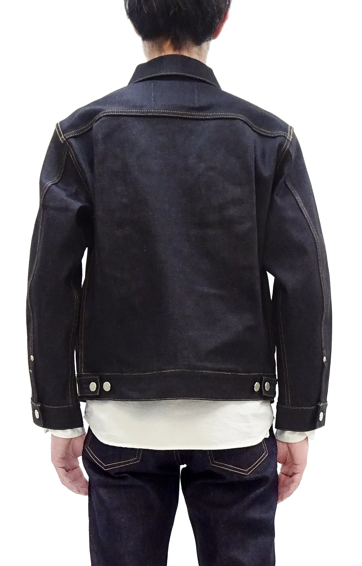 Momotaro Jeans Denim Jacket #002 Men's 1953 Type 2 Style 14.7oz. Zimbabwean Cotton Deep Indigo Denim Jean Jacket MMGJ0002 Sanforized, Unwashed Finish