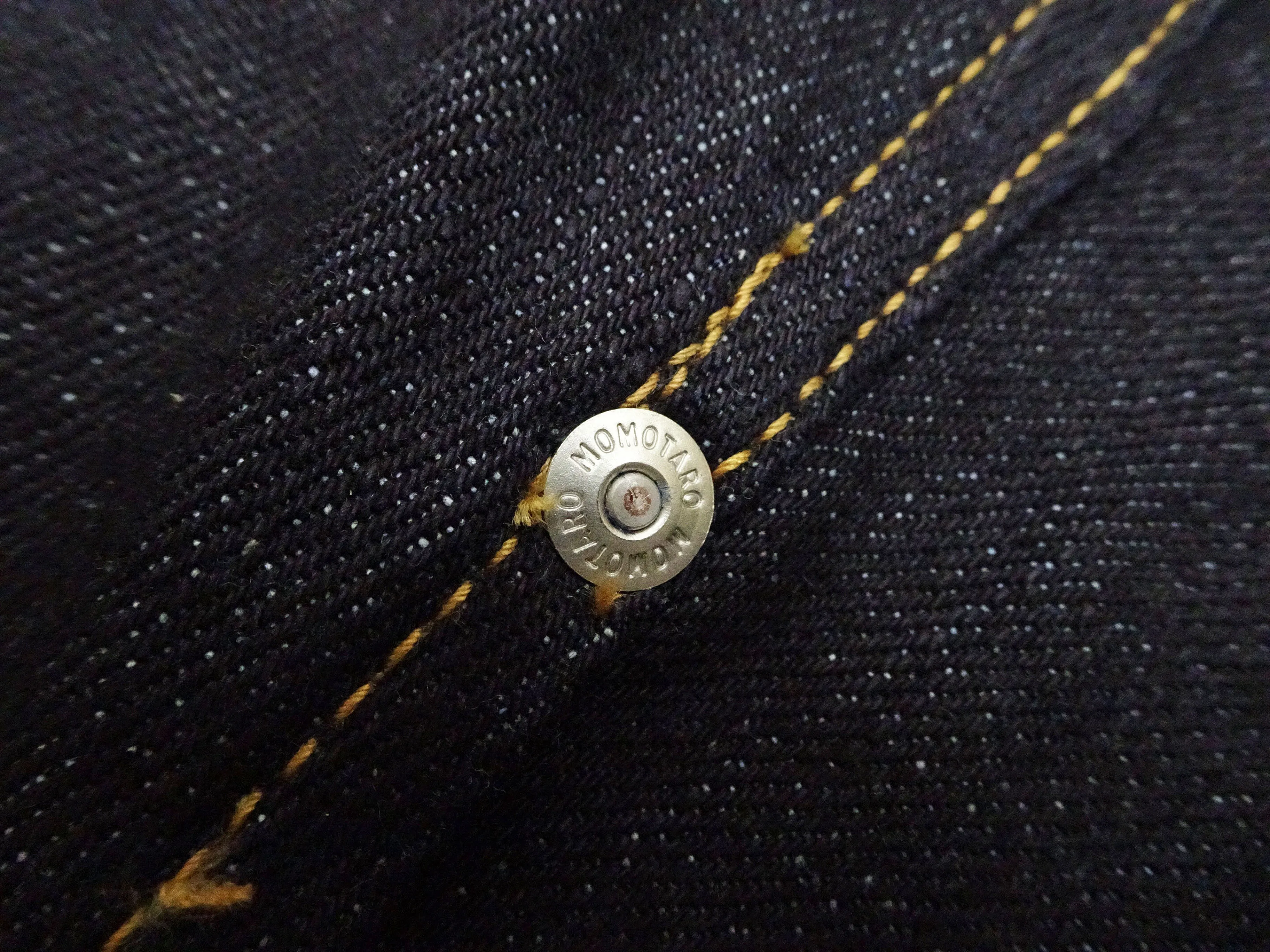 Momotaro Jeans Denim Jacket #002 Men's 1953 Type 2 Style 14.7oz. Zimbabwean Cotton Deep Indigo Denim Jean Jacket MMGJ0002 Sanforized, Unwashed Finish