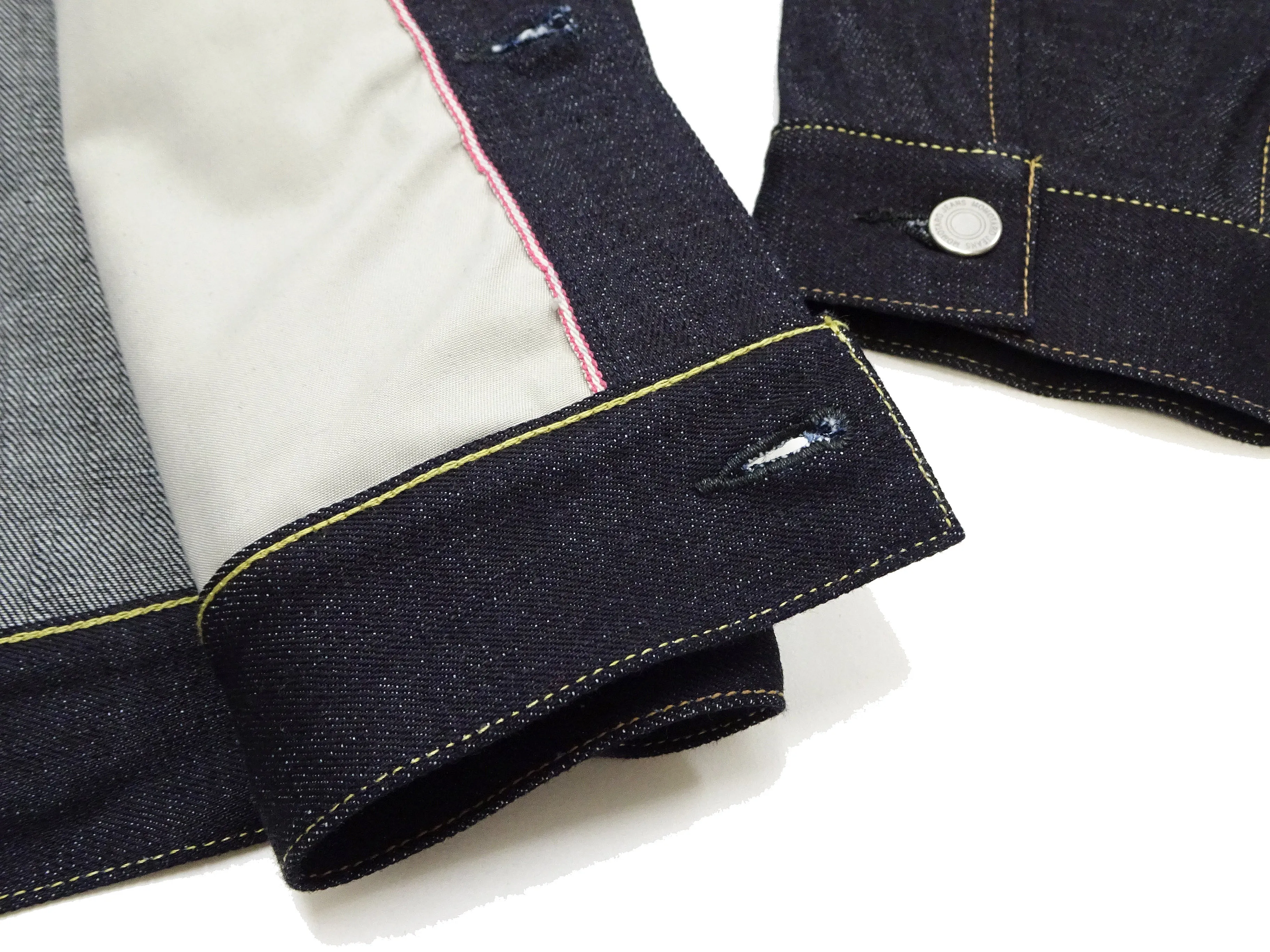Momotaro Jeans Denim Jacket #002 Men's 1953 Type 2 Style 14.7oz. Zimbabwean Cotton Deep Indigo Denim Jean Jacket MMGJ0002 Sanforized, Unwashed Finish