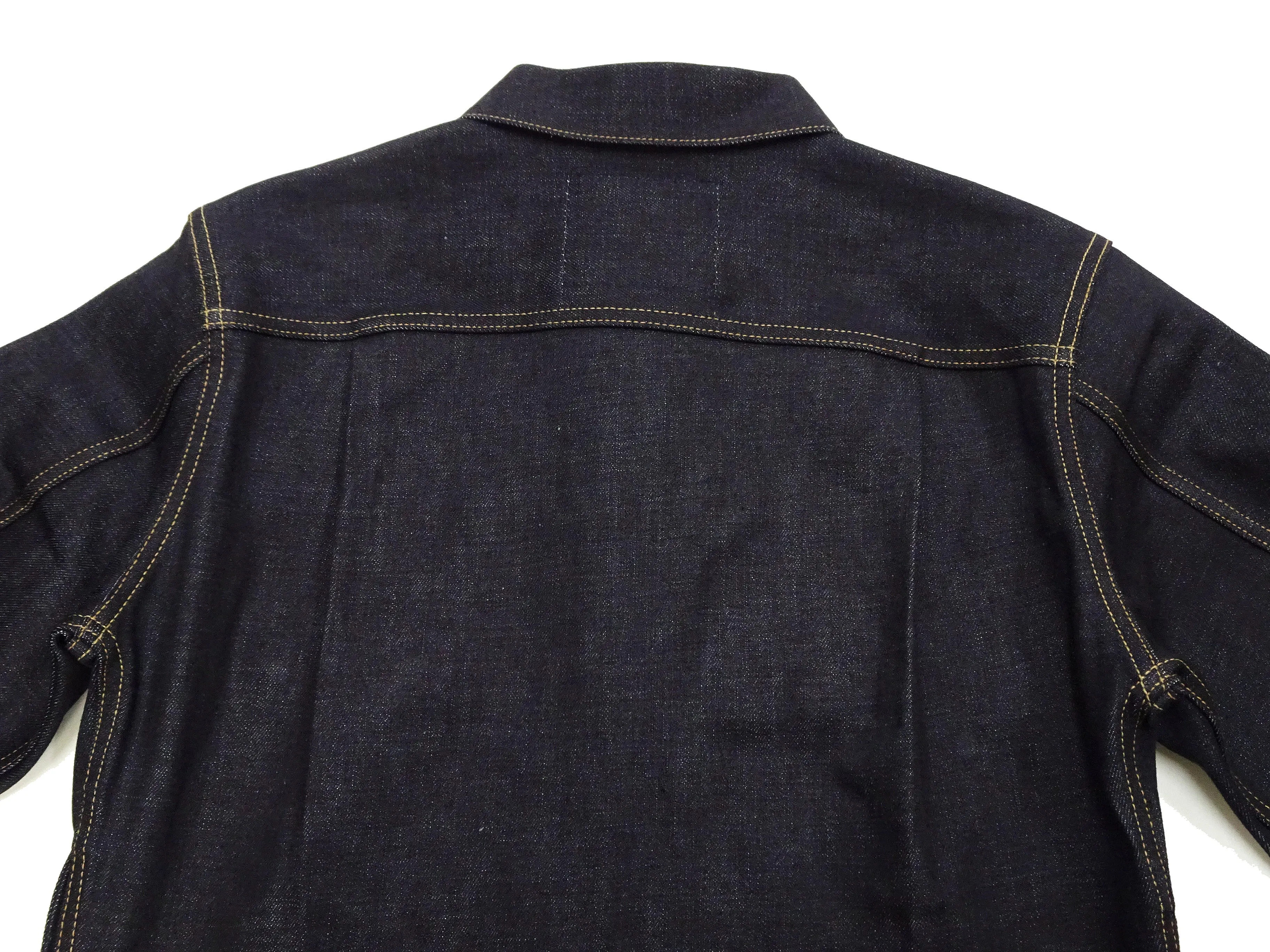 Momotaro Jeans Denim Jacket #002 Men's 1953 Type 2 Style 14.7oz. Zimbabwean Cotton Deep Indigo Denim Jean Jacket MMGJ0002 Sanforized, Unwashed Finish