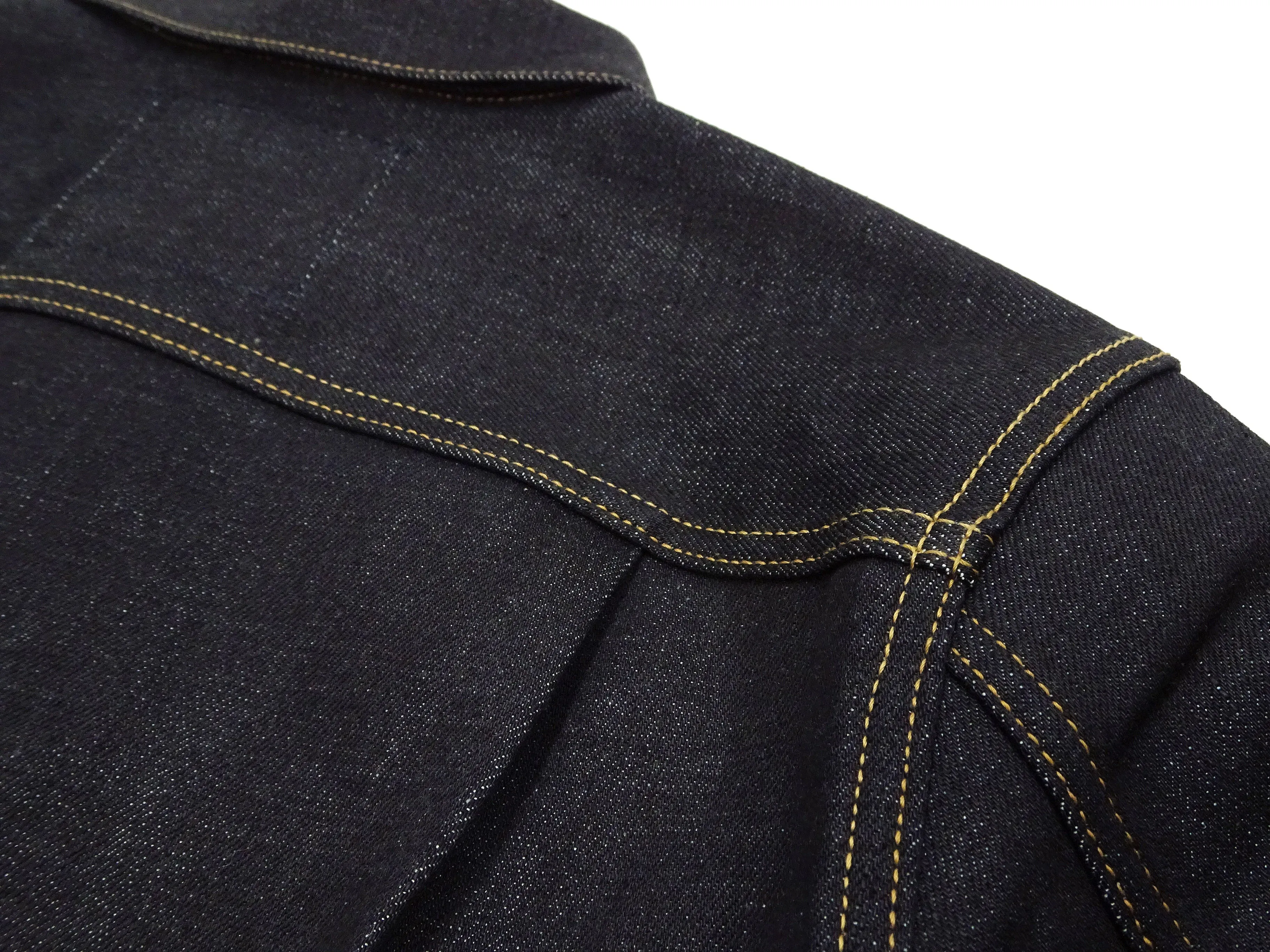 Momotaro Jeans Denim Jacket #002 Men's 1953 Type 2 Style 14.7oz. Zimbabwean Cotton Deep Indigo Denim Jean Jacket MMGJ0002 Sanforized, Unwashed Finish