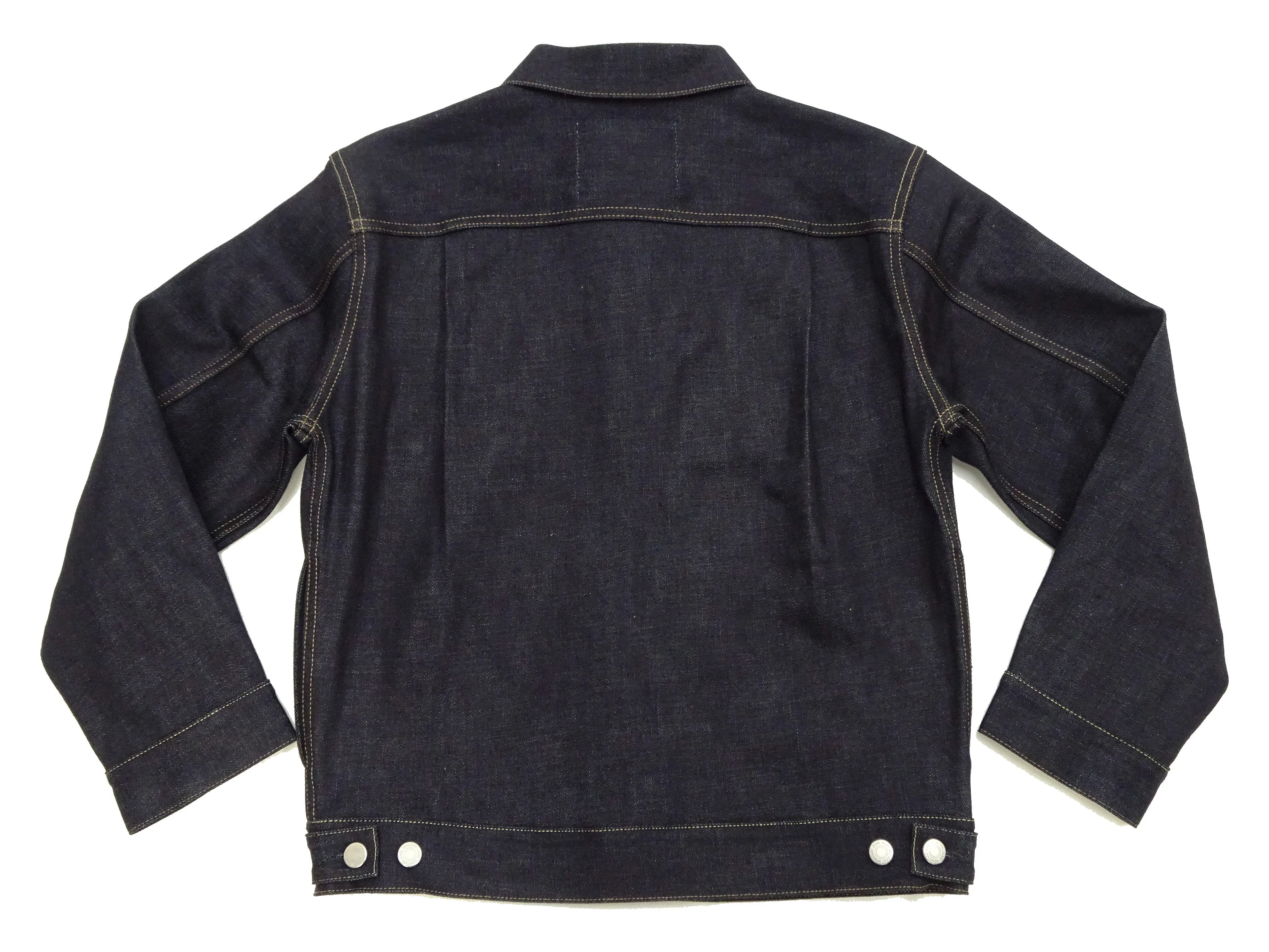 Momotaro Jeans Denim Jacket #002 Men's 1953 Type 2 Style 14.7oz. Zimbabwean Cotton Deep Indigo Denim Jean Jacket MMGJ0002 Sanforized, Unwashed Finish