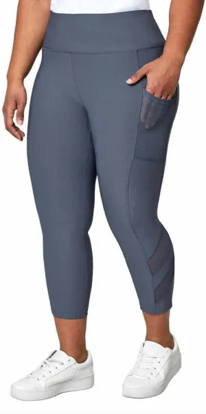 Mondetta Womens Midweight High Waisted Mesh Capri Legging