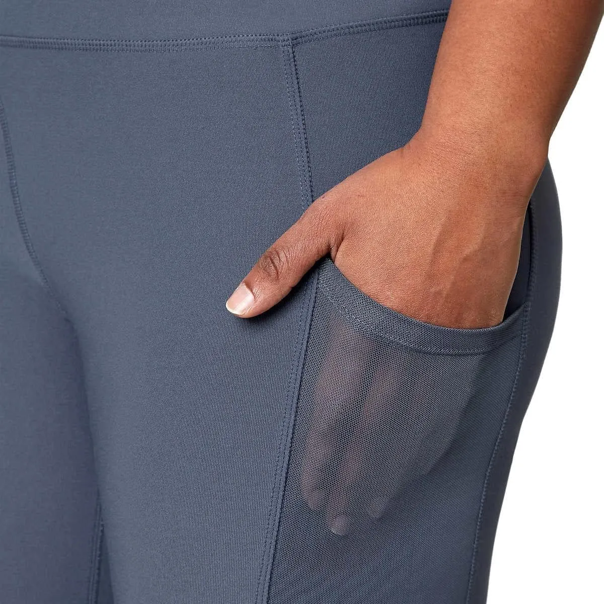 Mondetta Womens Midweight High Waisted Mesh Capri Legging