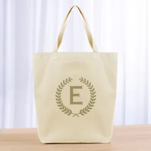Monogram Tote Bag - khaki
