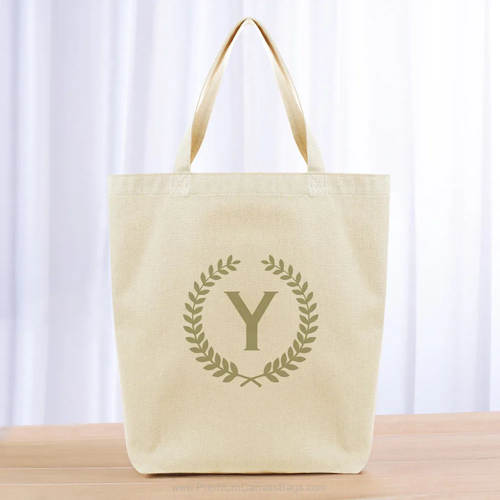 Monogram Tote Bag - khaki