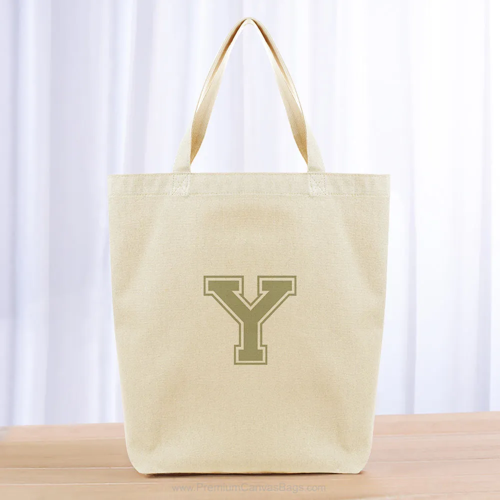 Monogram Varsity Small Tote Bag - khaki