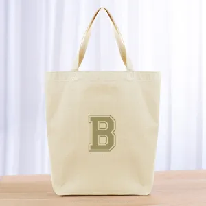 Monogram Varsity Small Tote Bag - khaki