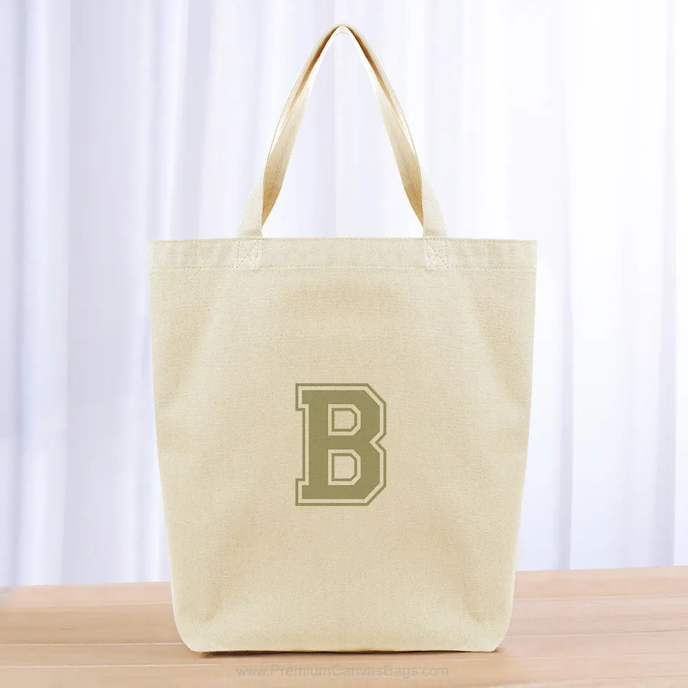Monogram Varsity Small Tote Bag - khaki