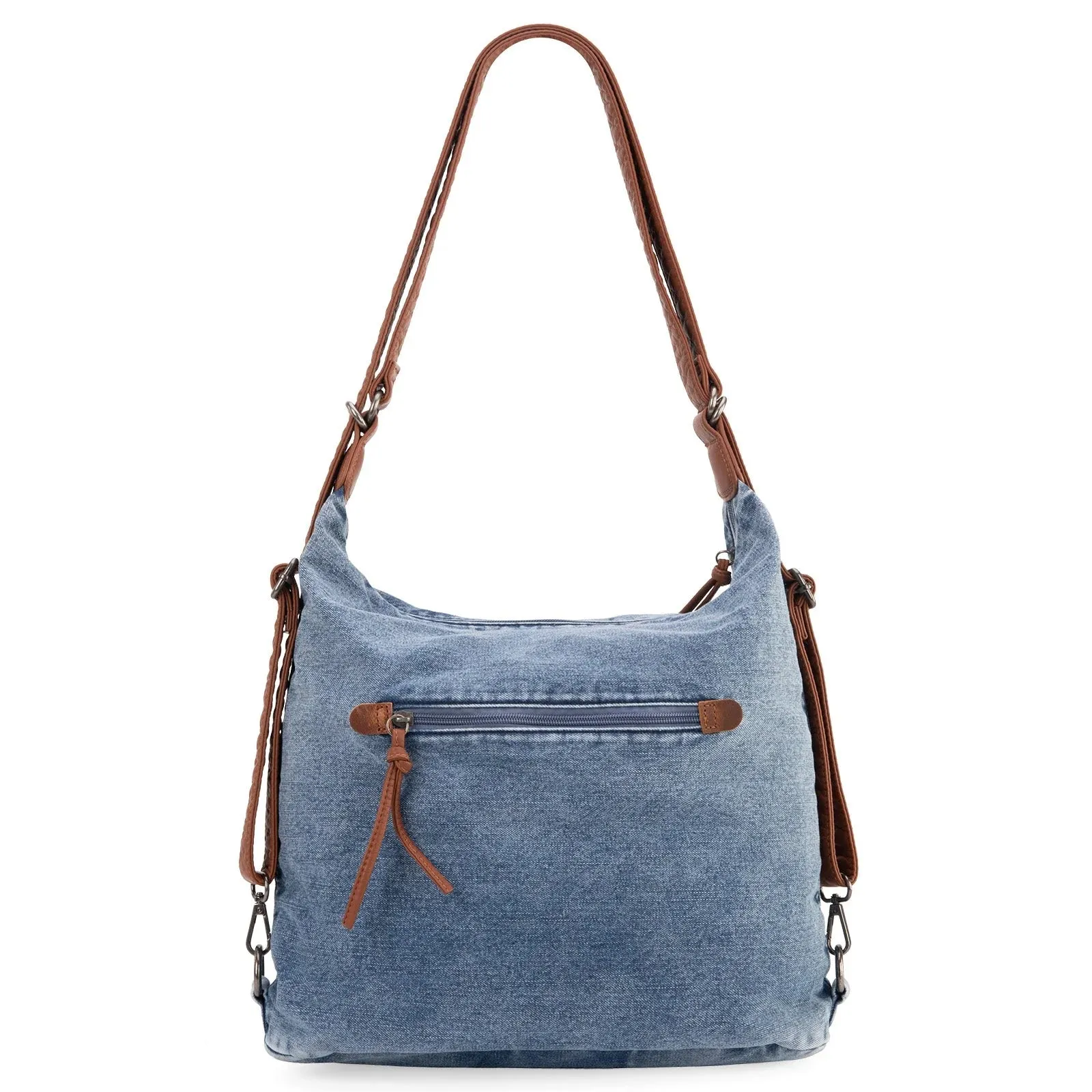 Montana West Wrangler Floral Tooled Denim Hobo/Crossbody Backpack
