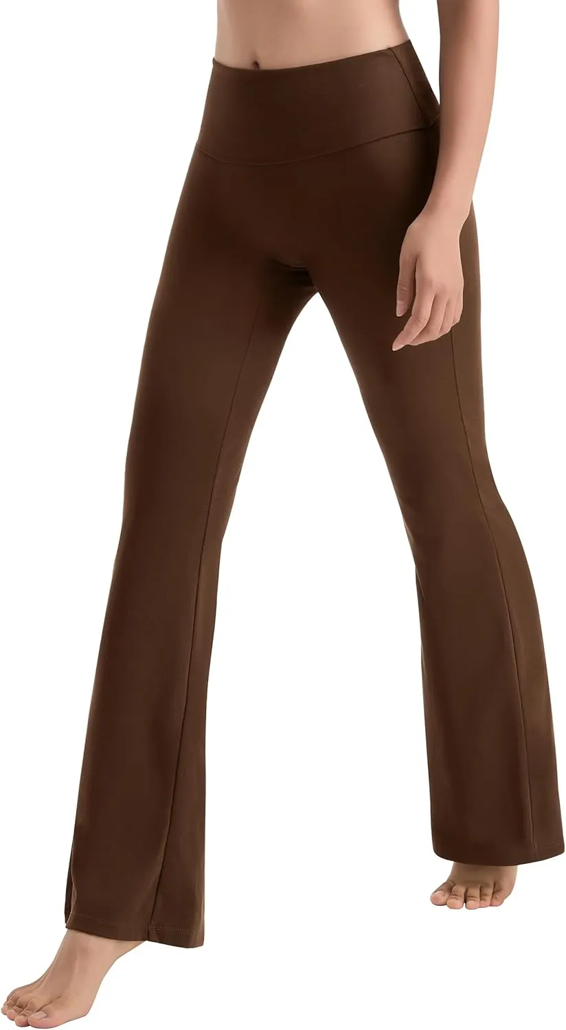 MOOSLOVER Women Flare Leggings Fold Over Bootcut Yoga Pants Casual Y2K Lounge Pants Comfy Cotton Leggings