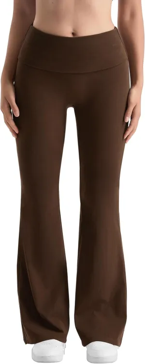 MOOSLOVER Women Flare Leggings Fold Over Bootcut Yoga Pants Casual Y2K Lounge Pants Comfy Cotton Leggings