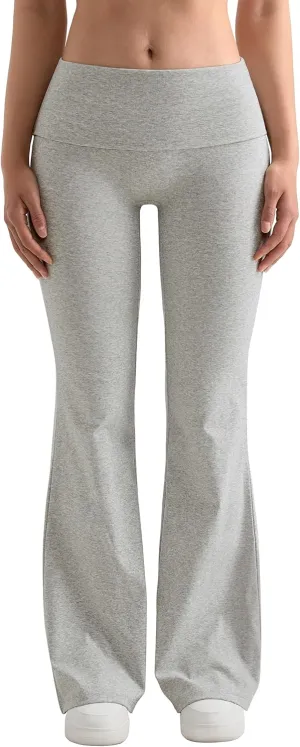 MOOSLOVER Women Flare Leggings Fold Over Bootcut Yoga Pants Casual Y2K Lounge Pants Comfy Cotton Leggings