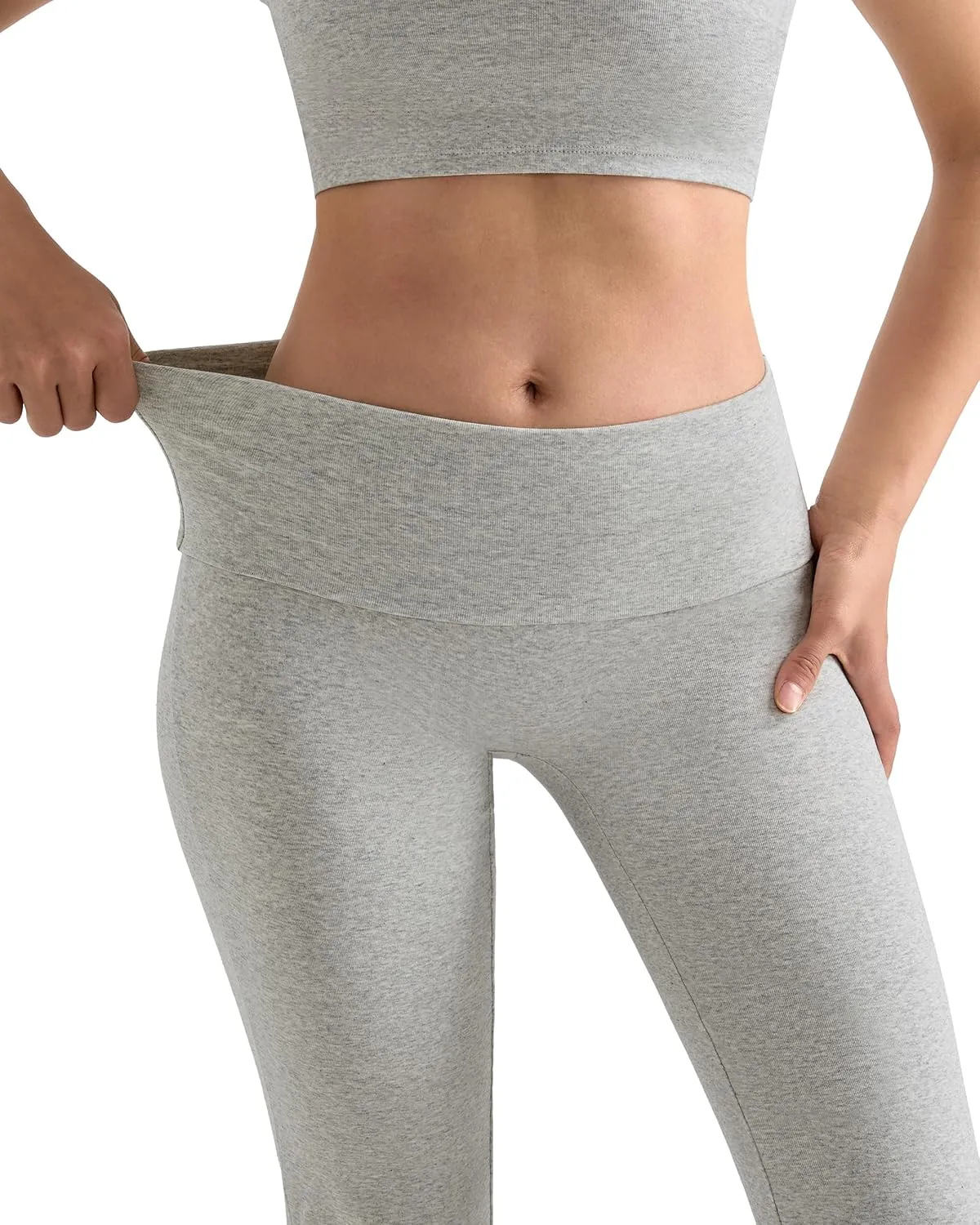 MOOSLOVER Women Flare Leggings Fold Over Bootcut Yoga Pants Casual Y2K Lounge Pants Comfy Cotton Leggings