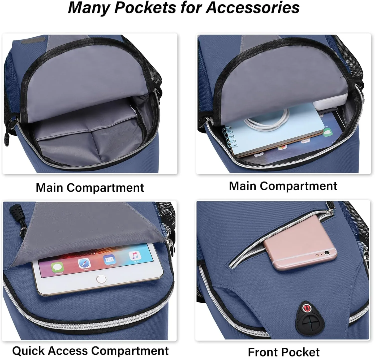 MOSISO Sling Backpack, Multipurpose Crossbody Shoulder Bag Travel Hiking Daypack