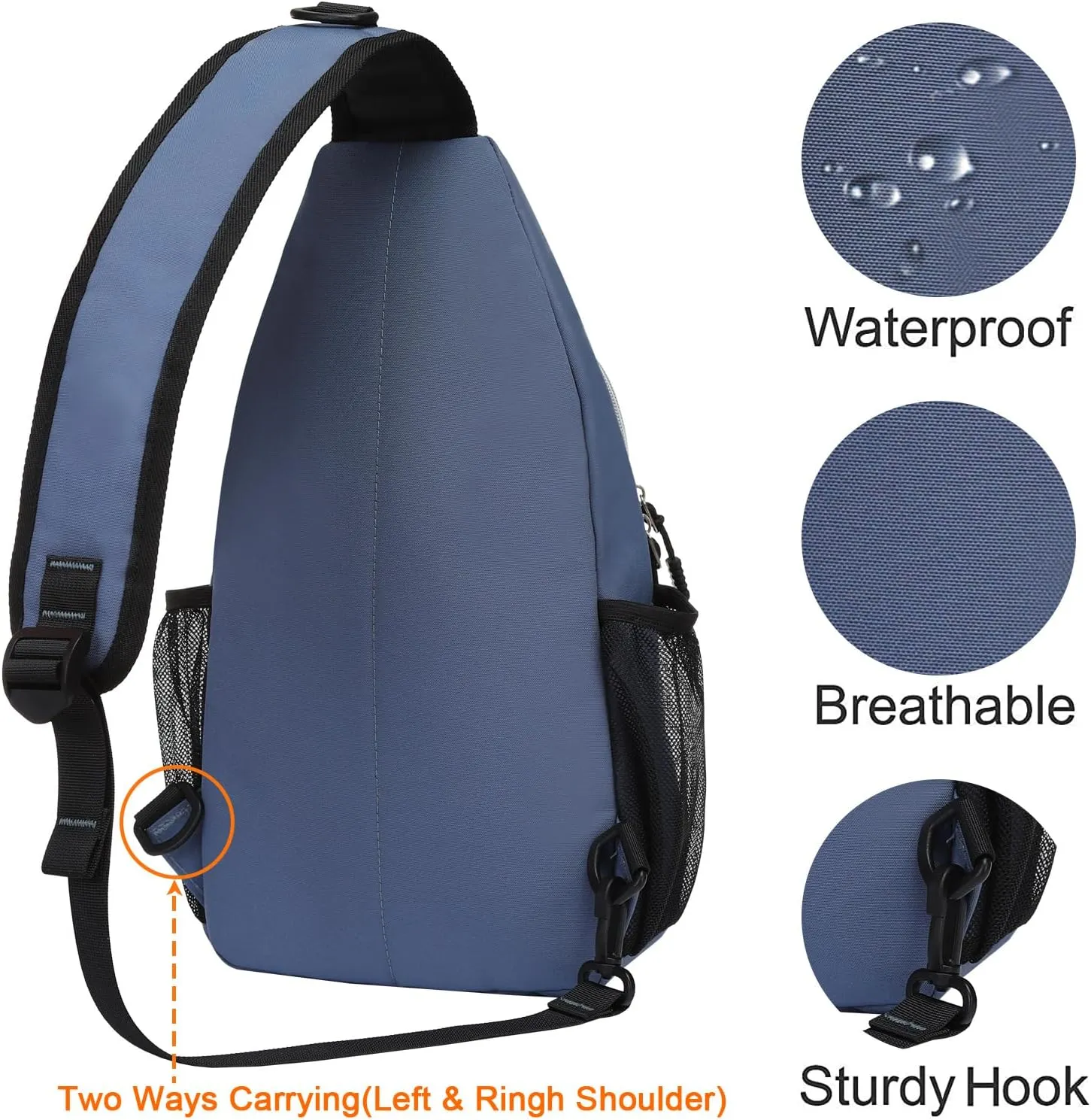 MOSISO Sling Backpack, Multipurpose Crossbody Shoulder Bag Travel Hiking Daypack