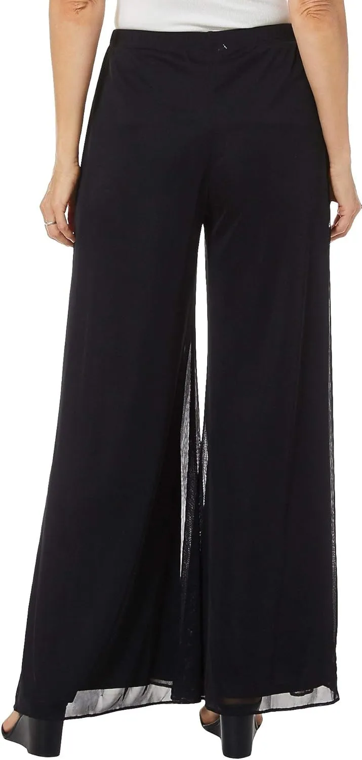 MSK Women's Day to Evening Wide Leg Solid Mesh Pant