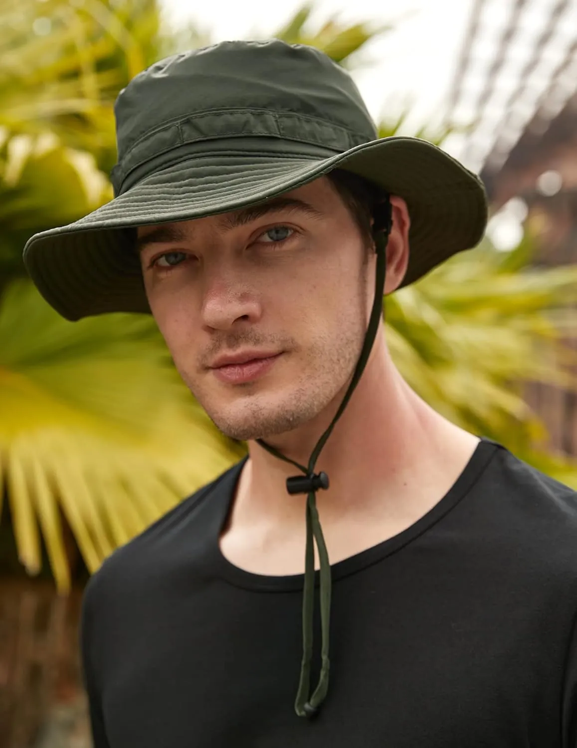 Muryobao Men Sun Hat Summer UPF 50  Boonie Bucket Hats Wide Brim Breathable Foldable Safari Fishing Cap