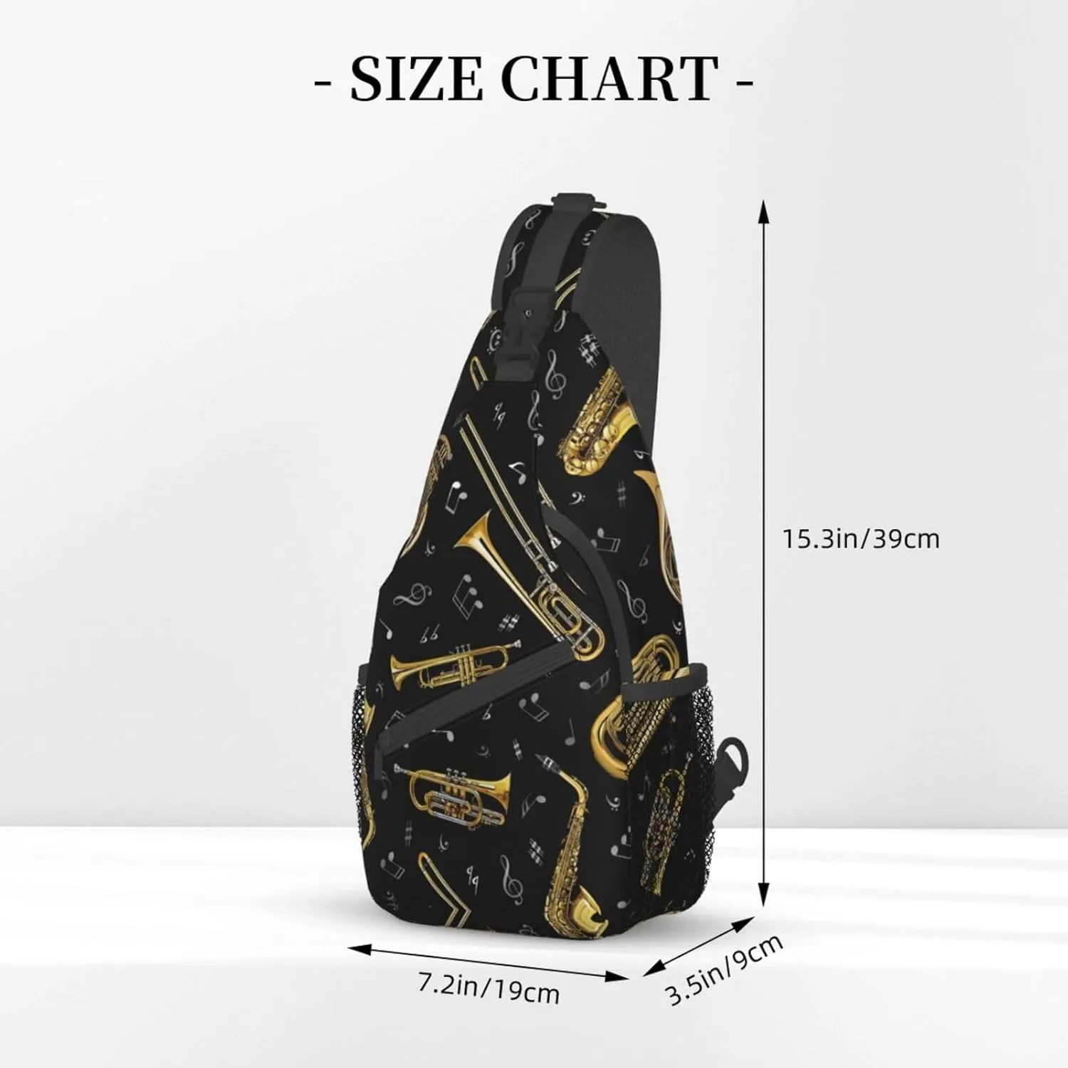 Musical Instruments Shoulder Bag Crossbody Backpack Chest Bag Lightweight Sling Daypackstravel Hiking Cycling For Men Women