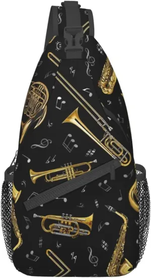 Musical Instruments Shoulder Bag Crossbody Backpack Chest Bag Lightweight Sling Daypackstravel Hiking Cycling For Men Women