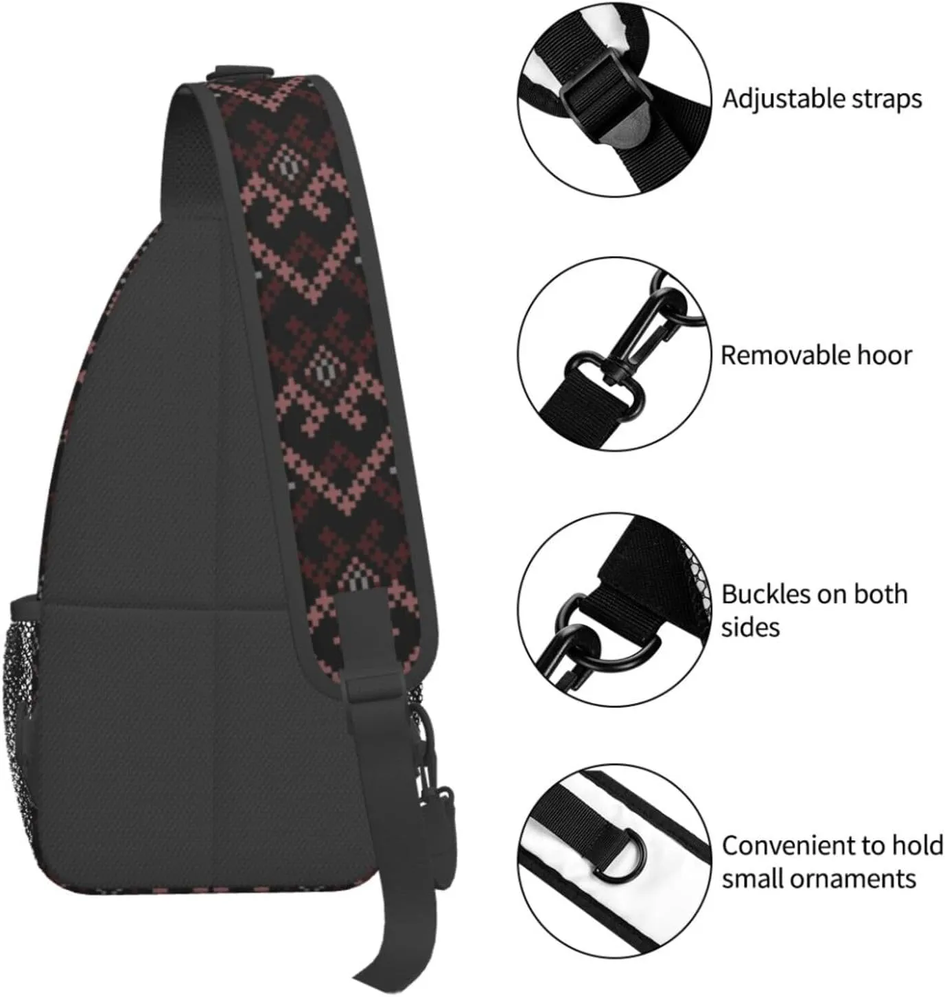 Native American Indian Tribes Crossbody Bag Fitness Sports Travel Hiking Backpack National Culture Chest Bag Shoulder Bag for Women and Men