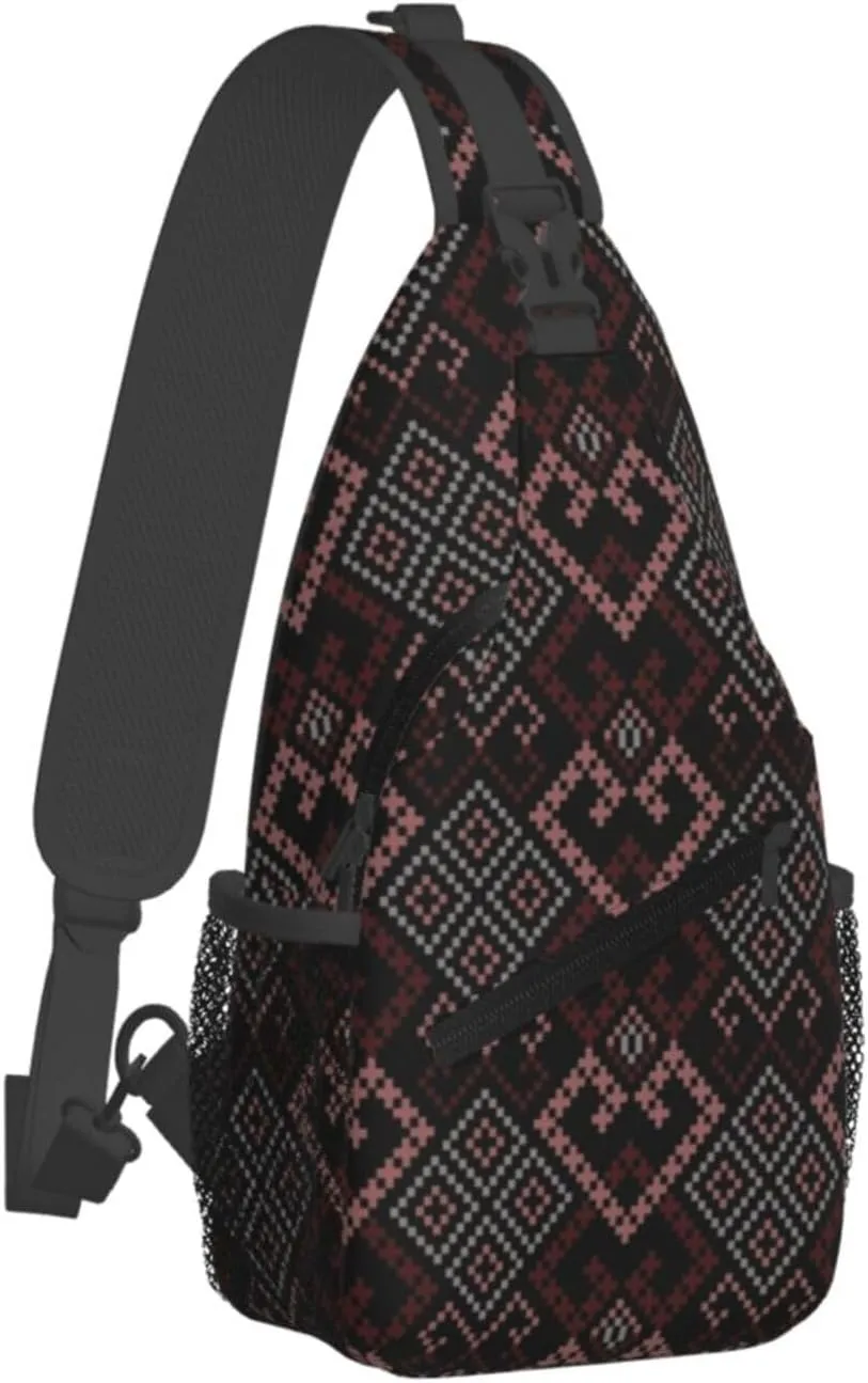 Native American Indian Tribes Crossbody Bag Fitness Sports Travel Hiking Backpack National Culture Chest Bag Shoulder Bag for Women and Men