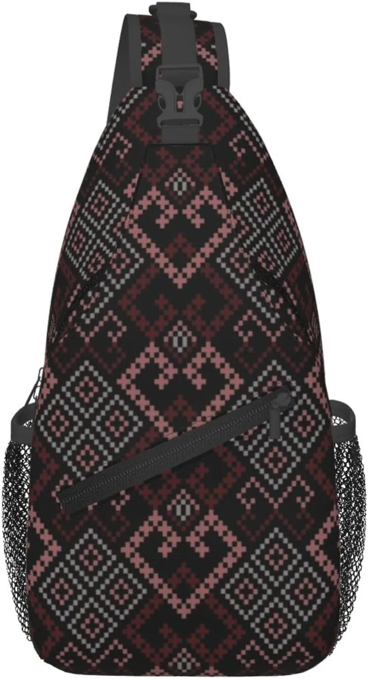 Native American Indian Tribes Crossbody Bag Fitness Sports Travel Hiking Backpack National Culture Chest Bag Shoulder Bag for Women and Men