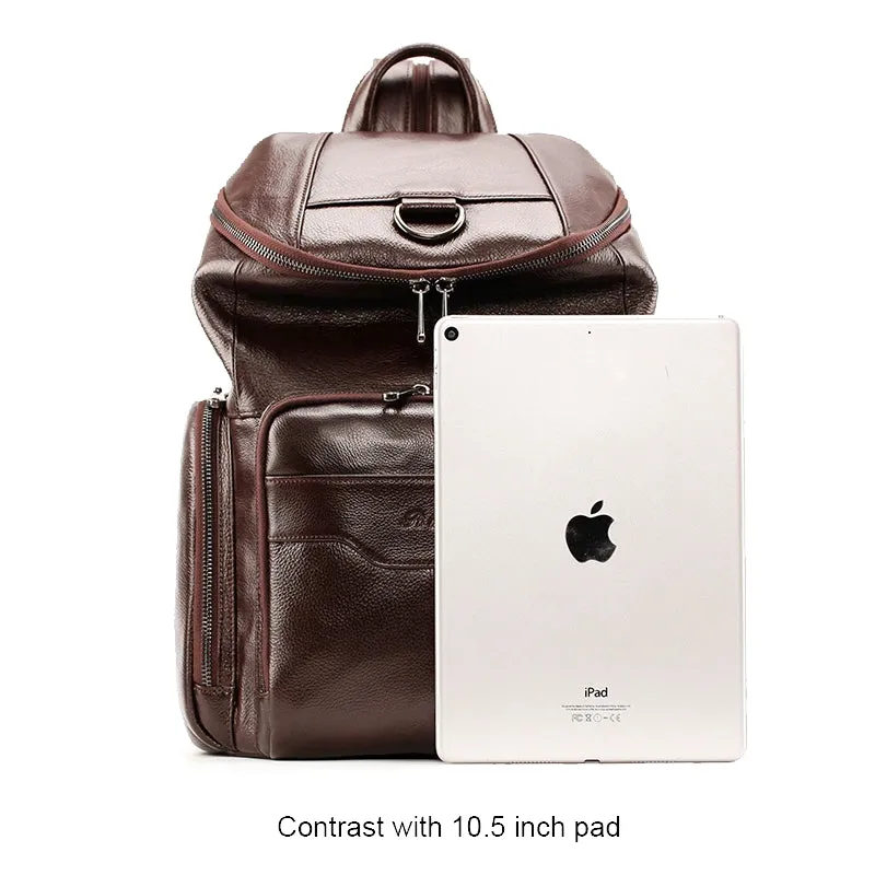 Natural Black Cowhide Crossbody Bags Unisex Backpack