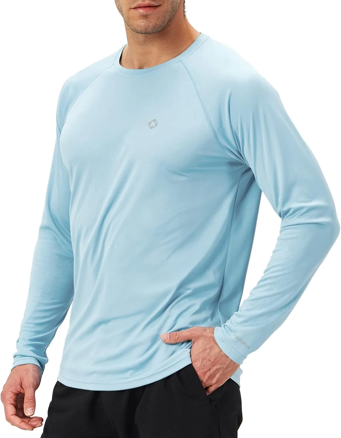 NAVISKIN Men's Rash Guard Shirts Swim Shirts UPF 50  UV Sun Protection Long Sleeve Shirts Lightweight Quick Dry