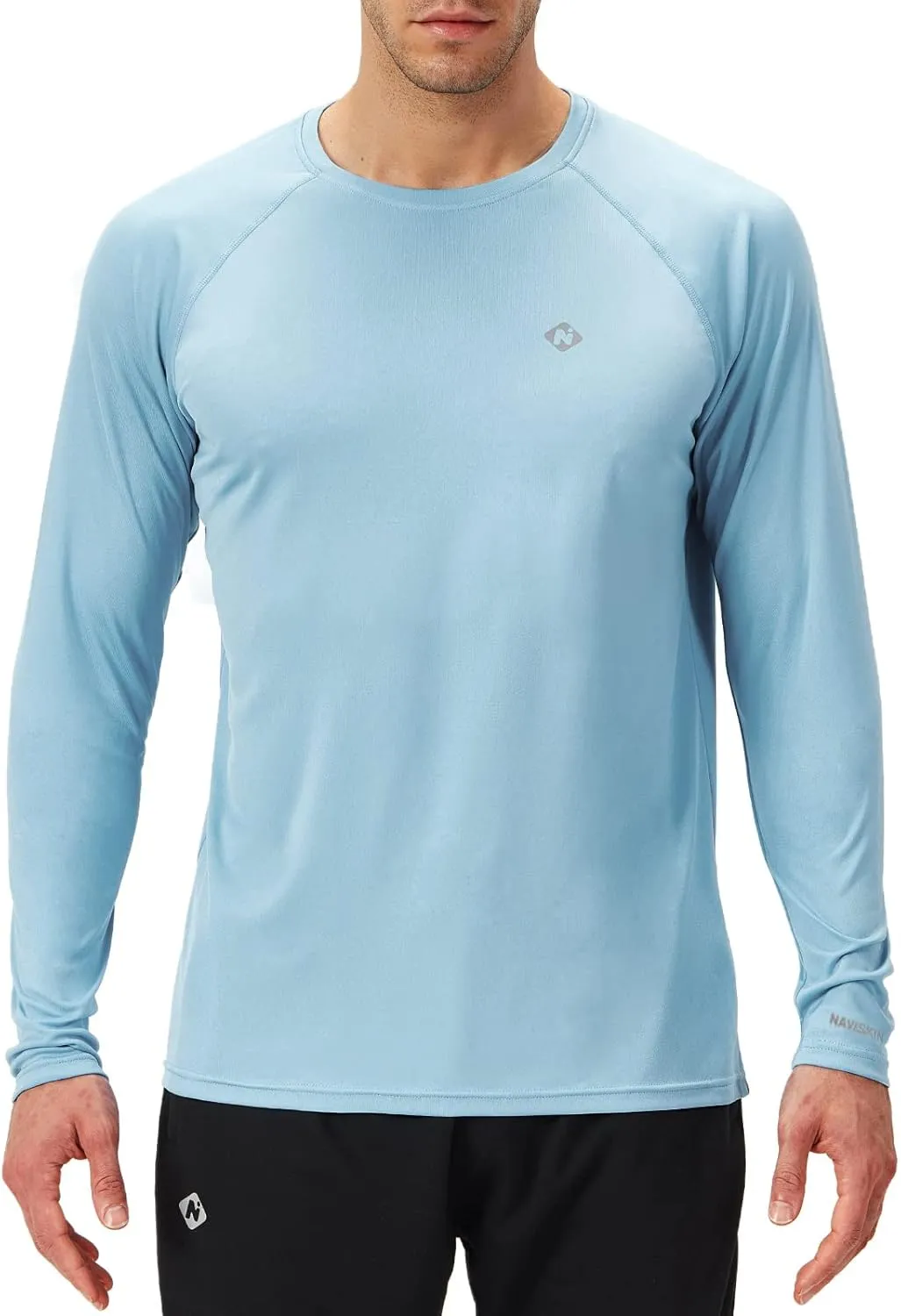 NAVISKIN Men's Rash Guard Shirts Swim Shirts UPF 50  UV Sun Protection Long Sleeve Shirts Lightweight Quick Dry