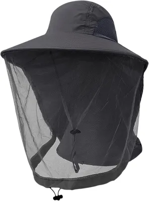 Net Veil Bucket Hat Mosquito Head Net Safari Hat Mesh Sun Protection Fishing Beekeeping Gnat Bug Cap