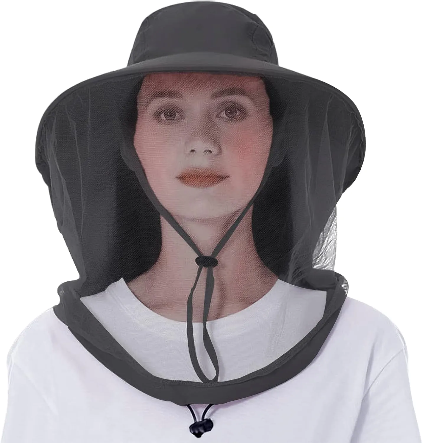 Net Veil Bucket Hat Mosquito Head Net Safari Hat Mesh Sun Protection Fishing Beekeeping Gnat Bug Cap